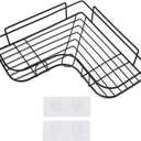 2 Pack Adhesive Corner Shower Caddy, Bathroom Shelf, Shower Organiser, Bathroom Shelf Shampoo Rack Organiser No Drill Holes Required/Black