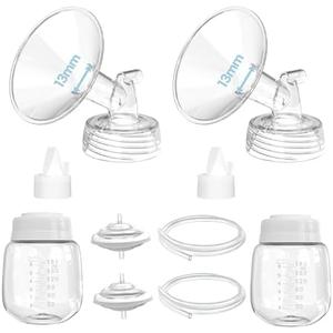 Spectra Replacement Pump Parts Compatible with S1/S2/9 Plus, Not Original Accessories, Spectra Pump Parts Include Flange 13mm, Duckbill Valves, Backflow Protectors, Tubings& Bottles