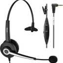 Wantek Phone Headset with Microphone Noise Cancelling, Telephone Headsets 2.5MM Jack Compatible with Panasonic AT&T RCA Vtech Uniden Dect Cisco SPA Polycom Cordless Phones for Call Center Office Work