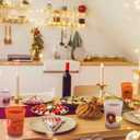 24 Pack Thanksgiving Cups - 16oz Orange & White Plastic Fall Party Cups with Autumn Pumpkin and Turkey Designs, Perfect for Friendsgiving and Holiday Celebrations