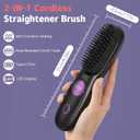 Go Brush Pro, 2026 Upgraded Cordless Hair Straightener, Portable Type-C Fast Charging MCH Heating with 3 Temperature Settings, Ionic & Ceramic Care, Travel Styling Tool (Black)
