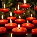 12 Pack Red Floating Candles 3 inch, Unscented Traditional 3" Floating Candles for Centerpieces, 7 Hours Burning, Red Water Candles for Cylinder Vases, Wedding, Party, Pool