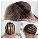 Blonde Wig for Women Long Straight Layered Wigs with Bangs 24 Inches Ombre Blonde Wig with Dark Roots Synthetic Wigs for White Women Natural Looking Hair Replacement Wig for Girls Daily Party Use