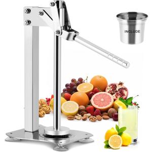 Heavy Duty Lemon Smasher Lemon Muddler for Lemonade Stand Commercial Lemon Squeezer Stainless Steel Fruit & Nut Crusher with 1 PCS Stainless Steel Cup