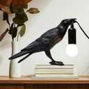 Raven Lamp - Adjustable Brightness with Bulb, Gothic Home Decor for Bedside, Bedroom, Living Room, Halloween Table Decor Light