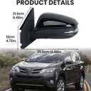 Left Driver Side Mirror Compatible with Toyota RAV4 2013-2018 Heated with Blind Spot Detection with Turn Signal Light Power Glass Manual Folding 8 Pins Black