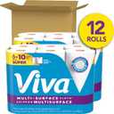 Viva Multi-Surface Cloth Paper Towels, Choose-A-Sheet Size, 12 Super Rolls, 81 Sheets per Roll 