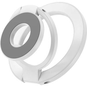 Magnetic Phone Grip Stand for iPhone 17/16e/16/15/14/13/12 Pro Max, Double Adjustable Gym Finger Ring Grip MagSafe Ring Holder with Kickstand for Samsung Galaxy S25/S25 Ultra/S25 Plus/S24 FE/S24 Ultra (white)