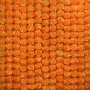 5Pcs Marigold Garland for Decoration,5 Feet Artificial Marigold Flowers Diwali Decorations for Home,Orange Artificial Marigold Heads for Diwali Party,Indian Weddings,Halloween,Wreath