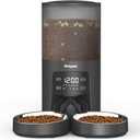 Automatic Cat Feeders for 2 Cats - 6L Food Dispenser with Double Bowls, Programmable Timed Feeder up to 6 Meals per Day with 10S Voice Recorder, Support Dual Power Supply