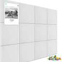 Large Cork Board Alternative 48" X 36" Bulletin Board - 12 Pack Removable Felt Wall Tiles with 30 pushpins, Large Cork Boards for Walls Cork Board for Office Pin Board Tack Board - Warm White