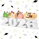 2026 Graduation Cupcake Stand, GRAD Letter Dessert Table Display Set with 6.3 x 15.7 Inch Clear Acrylic Tray, Lightweight Party Decoration for Congrats Grad College Celebrations (2026)