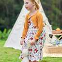 Toddler Girl Sleeveless Dresses and Long Sleeve Ruffle Cardigan 2 Piece Fall Outfits for 2-8T (3-4T, A3-butterfly 01)