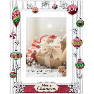 LARAINE Picture Photo Frame 5x7 Metal 2025 Christmas High Definition Display Pictures for Tabletop Home Decorative Holiday Gift (Merry Christmas)