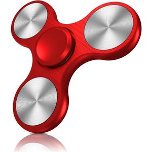 Fidget Spinners Toy, Metal Stainless Steel Bearing High Speed 4-8 Min Spins, EDC ADHD Stress Anxiety Relieves Reducer Fidgets Finger Toys, Spinner Toys for Kids and Adults (Red)