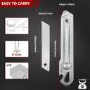 BECOWIN 7-In-1 Mutipurpose Utility Knife, Stainless Steel Retractable Box Cutter, Heavy Duty Snap off Cutter Knife with 10PC 18MM SK5 Blades, Safety Lock Design