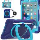 BATYUE for iPad mini 5/4 7.9 Inch Case (2019/2015), Heavy Duty Protective Cover with 360 Kickstand, Detachable Shoulder Strap & Pencil Holder for Business & Bulk Orders - Navy Blue