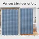 Blue Checkered Shower Curtains Farmhouse Striped Patchwork Neutral Shower Curtains for Bathroom Rustic Heavy Duty Bathroom Curtain Set with Tassel Bohemian Solid Cloth Shower Curtain 71x94 Inch
