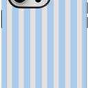 Blue Striped Phone Case,Trendy Simple Aesthetic Stripes Hybrid 2 Layer Protective Case for iPhone 13 Pro Max,Blue