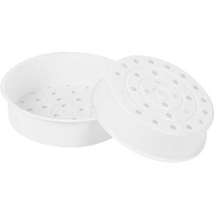 2PCS Plastic Steamer Basket Set for Rice Cooker & Pots - Multipurpose Kitchen Gadgets for Vegetables, Dumplings, Food Steam Cooking Accessories (White)