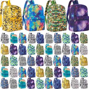 Amylove 60 Pack Bulk School Backpacks for Kids 17 Inch Masculine Color