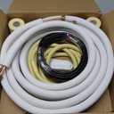 16 Ft Mini Split Line Set,Air Conditioning Copper Tubing Pipe Extension,1/4" & 3/8" 3/8" PE Thickened for AC and Heating Equipment Insulated with Nuts(1/4+3/8)