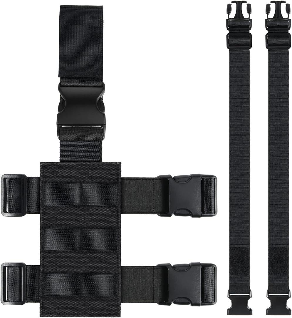 Saintrygo 1 Pack Tactical Drop Leg Holster Nylon Tactical Drop Leg Platform Adjustable Module Bag for Hunting (Black)