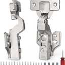 4 Pack Frameless Inset Soft Close Cabinet Hinges Clip on, 3D Adjustable European Cabinet Door Hinge, Self Close Hinge for Kitchen Cabinets, 45~110 Open Angle