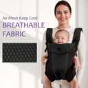 Ergonomic Baby Carrier with Adjustable Strap,4-in-1 Newborn to Toddler Carrier,Breathable Mesh Baby Carrier for Summer,Compact for Travel & Outdoor Adventures,Ideal for Infants 0-3 Years (Black -2)