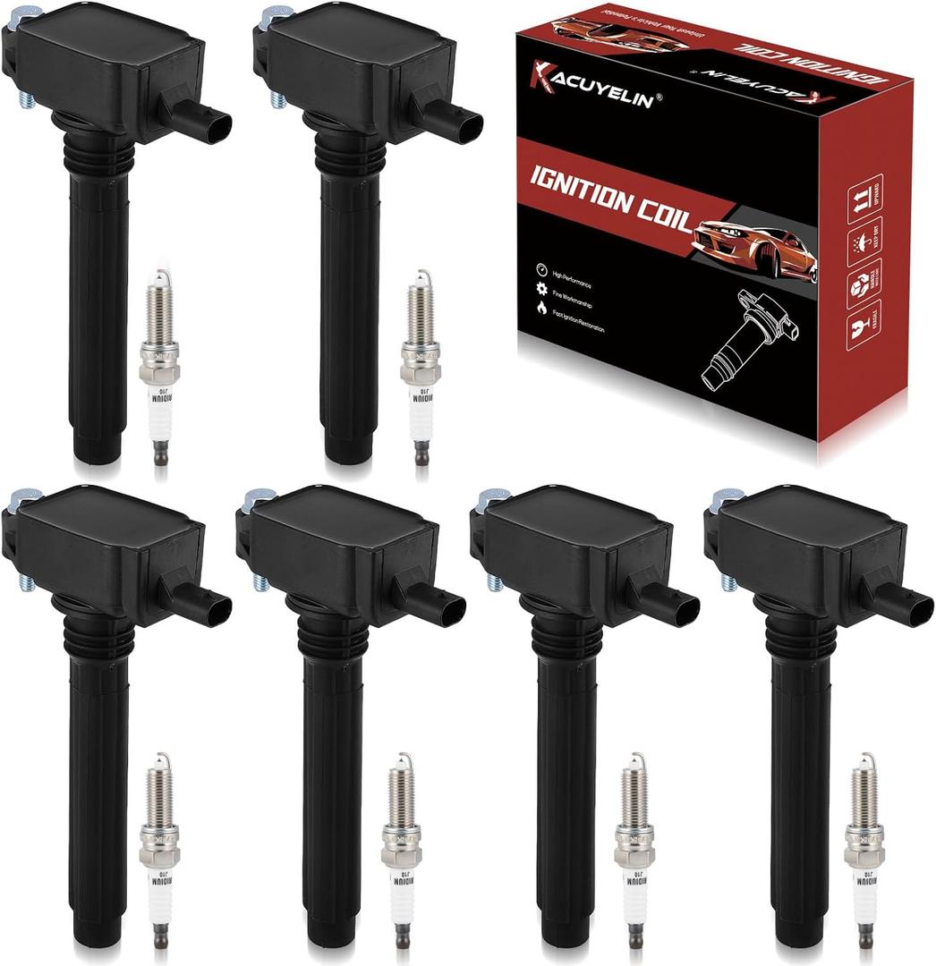 UF648 Ignition Coil Pack & Iridium Spark Plugs Compatible with Jeep Wrangler Dodge Challenger Charger Journey Ram1500 Chrysler 200 300 Town & Country 3.2L 3.6L V6 2011-2020 Coil Pack Sets of 6