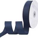Navy Blue Ribbon, Grosgrain Ribbon 1 Inch x Continuous 50 Yards, Navy Blue Grosgrain Ribbon for Crafts, Gift Wrapping, Hair Accessories, Wedding Decor, Sewing and Bow Making
