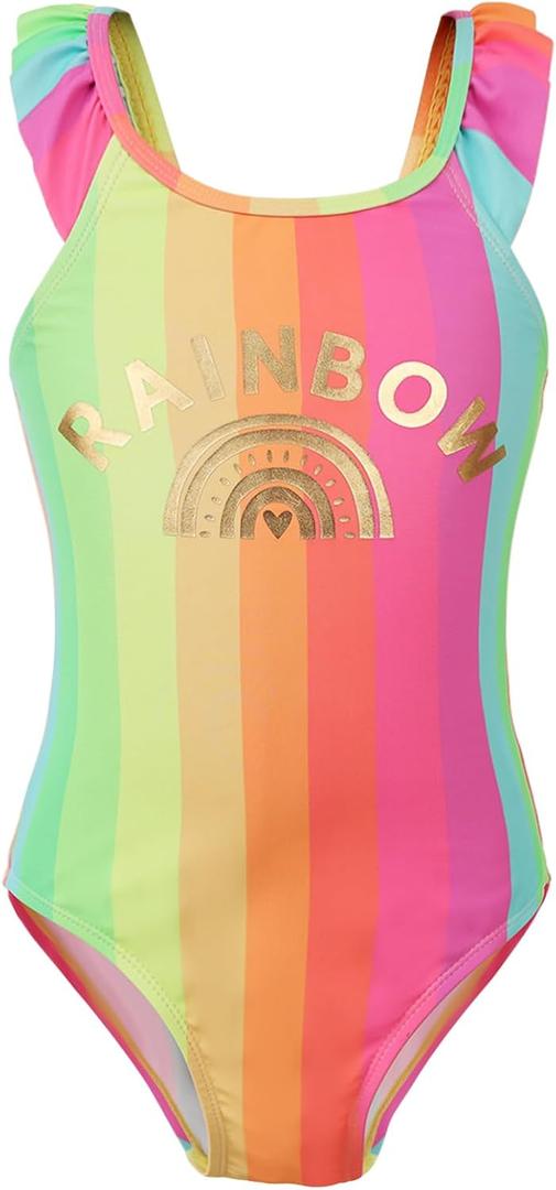 PinkSheep Girls Swimsuit, Toddler Girls Bathing Suit One Piece Swimsuit for 3 Year Old,UPF 50+ Quick Dry Stretchy