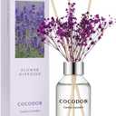 COCODOR Flower Reed Diffuser Set / 3.4oz / Garden Lavender/Scent Diffuser with Sticks Home Fragrance Reed Diffuser for Bathroom Shelf Decor