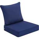 Outdoor Patio Chair Cushions 19x19 Inch, Waterproof Cushions for Deep Seat Patio Furniture, Replacement Cushion for Outdoor Furniture (Blue)