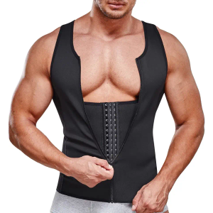 Men Compression Shirt for Body Slimming Tank Top Shaper Tight Undershirt Tummy Control Girdle L