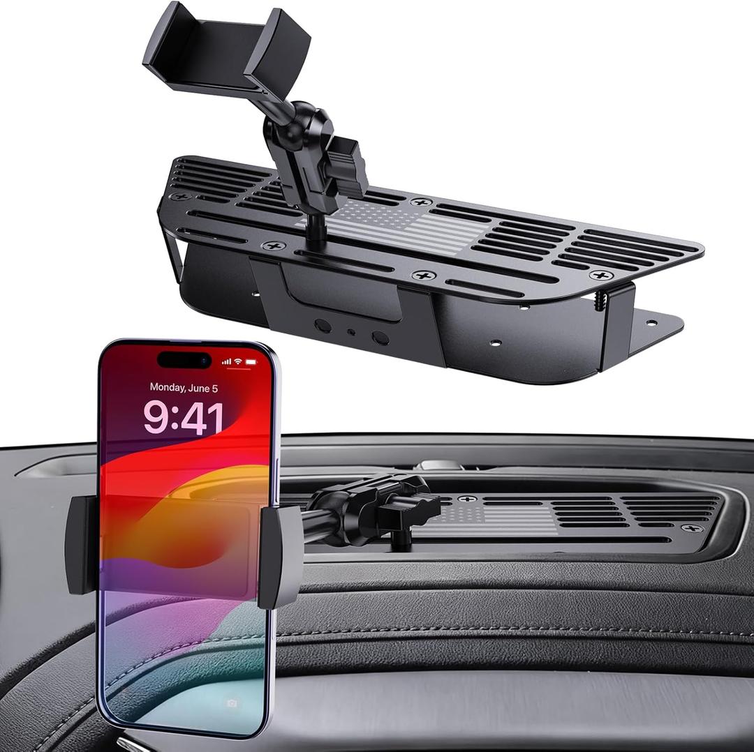 Surfcabin Dash Platform Phone Mount Compatible with 2019 2020 2021 2022 2023 2024 2025 Chevy Silverado & 2019-2021 GMC Sierra 1500 Accessories Metal Cell Phone Holder