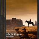A PLUS MAX 16x24 Picture Frame Set of 3, Black Engineered Wood Frame for 16 x 24 Inch Picture Poster Photo, Light Weight 16 by 24 Frame with Wood-grain for Wall - 3 Pack/Black/16 x24