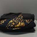 Feelyou Gold Black Vintage Floral 7 Piece Bedding Set Queen Size Gothic Bohemia Boho Flower Comforter Set with Sheets for Kids Adult Oriental Antique Bed in a Bag Luxury Bed Set