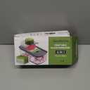 Ourokhome Mandolin Slicer for Kitchen Food, Hand Safe Vegetable Shredder with 6 Mandoline Blades, Veggie Waffle Cutter for Potato, Carrot, Zucchini, Onion, Essential Kitchen Gadgets (6 in 1, Gray) (Green)