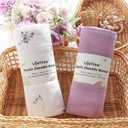 LifeTree Baby Swaddle Blankets, Boys Girls Muslin Swaddling Wrap Receiving Blanket for Newborn, 70% Viscose from Bamboo and 30% Cotton, Large 47" x 47", Flower and Mauve Pattern