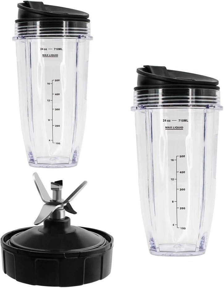 10cm Diameter 6 Fins Extractor Blades Replacement Part with 24OZ Cups for Ninja Blender Only fit for Nutri Ninja Auto iQ BL450-70 BL451-70 BL454-70 BL455-70 BL482-70