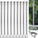 9 Pack 1-3/8" Chain Link Fence Extender, 25.2" Extension Height, U Bracket Design Patented Product, Galvanized Steel for top of Fence for Dogs and Privacy