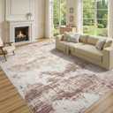 9x12 Area Rugs for Living Room: Soft Fluffy Large Washable Rug Modern Abstract Non-Slip Stain Resistant Vintage Carpet for Living Room Bedroom Dining Room or Home Office Home Decor - Light Brown