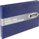 Better Office Products 7 Ring Executive Check Binder with Zipper Pouch, Padded Blue Textured Cover, for 9" x 13" 3 Per Page Business Checks, 600 Check Capacity Checkbook Holder