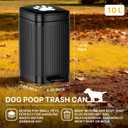 Dog Poop Trash Can Outside, 2.7Gal Dog Waste Trash Can with Lid, Foot Pedal, Dog Waste Container with 20 Bags, Pet Poop Bucket with Soft Close for Backyard Odor Control, Black