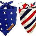 Realeaf 4th of July Dog Bandanas 2 Pack, Reversible American Flag Pet Scarf for Boy and Girl, Premium Durable Fabric, Patriotic Bandana for Small and Medium Dogs (Small)