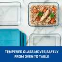 Anchor Hocking SnugFitTM Rectangular Food Storage Containers with Lids (4-Piece, 6-cup, Teal, oven-safe), Large