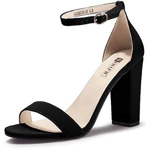 IDIFU Women's IN4 Cookie-HI Chunky High Heel Sandals Open Toe Ankle Strap Wedding Bridal Prom Dress Shoes For Women Bride Bridesmaid, US 9
