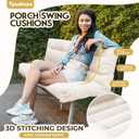 Porch Swing Cushions, Waterproof Patio Swing Cushions Replacement for Outdoor Furniture, 2-3 Seater Outdoor Swing Bench Cushion with Backrest for Patio,Porch, Garden,Backyard, 60x40 (Cream)
