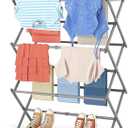 APEXCHASER Clothes Drying Rack, 3-Tier Laundry Drying Rack for Clothes, Expandable Metal Clothing Dryer, Collapsible Towel Rack, Air Drying Rack, Grey
